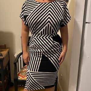 Asos black and white geometric dress